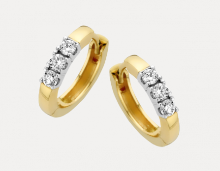 14 KARAAT GEEL- MET WITGOUDEN BICOLOR MEMOIRE OORRINGEN MET 6X 0.03 CARAAT BRILJANT TOTAAL 0.18 CARAAT.
Schitterende MEMOIRE oorsieraden met briljant geslepen diamanten. Perfect te combineren met MEMOIRE hangers armbanden en ringen.
